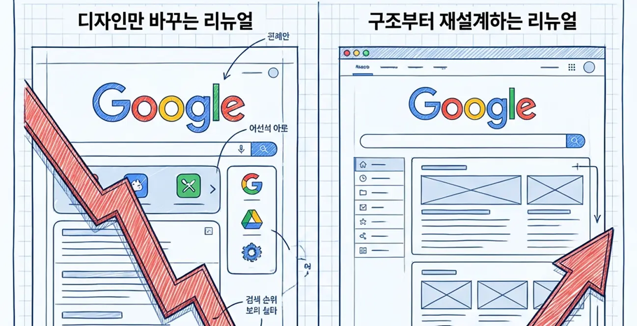 홈페이지 리뉴얼 접근 방식 비교