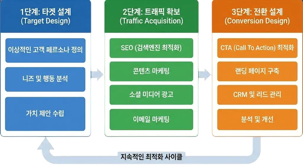 홈페이지 마케팅 전략 흐름도